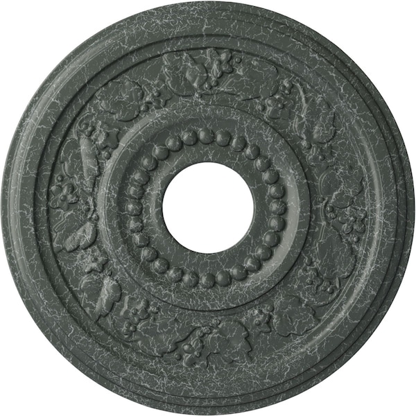 Ekena Millwork Genevieve Medallion (Canopies up to 3 1/2"), 16 1/8"OD x 3 1/2"ID x 7/8"P, Athenian Green Crackle CM16GNAGC - main